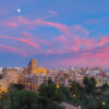 Tonalidades en rosa y malva en el cielo Elche